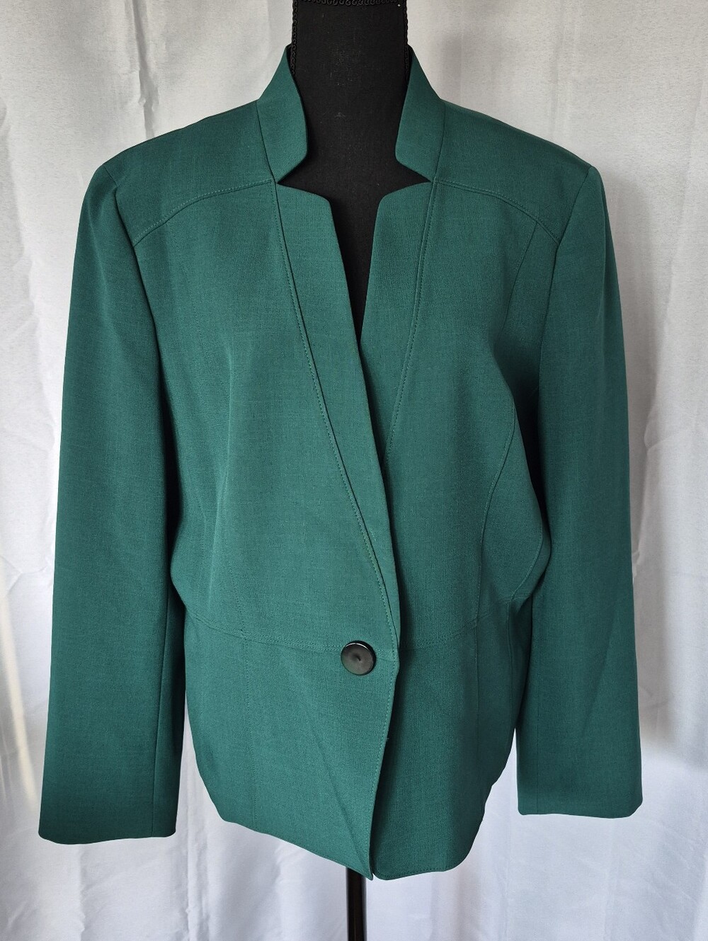 Black Label by Evan Picone Green Suit Jacket Blazer Womens Size 18 Business